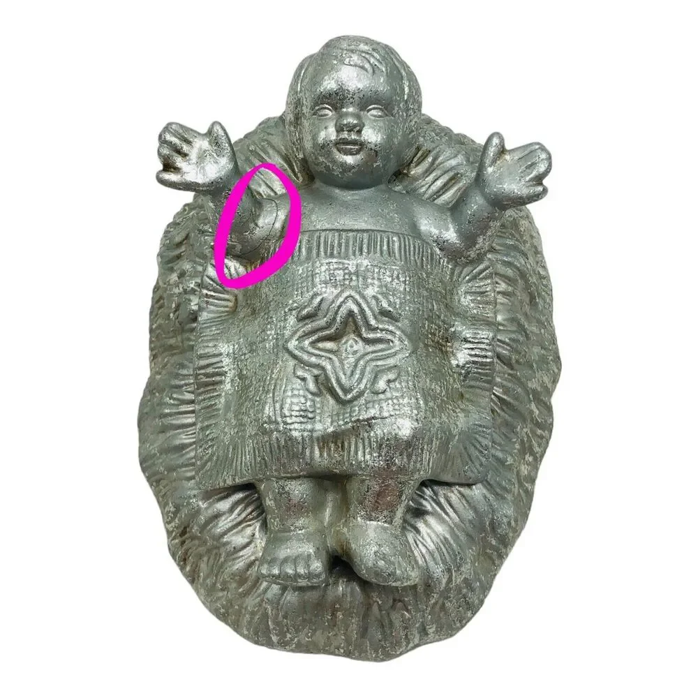 Dept‎ 56 Baby Jesus Silver Gild Replacement For Eden Prairie Nativity Set REPAIR